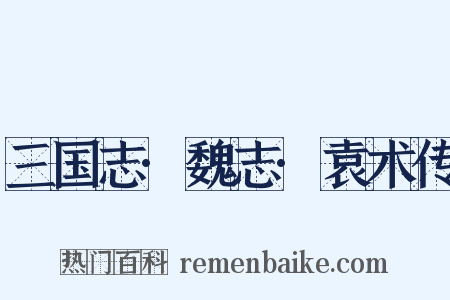 三国志·魏志·袁术传是什么意思的图片